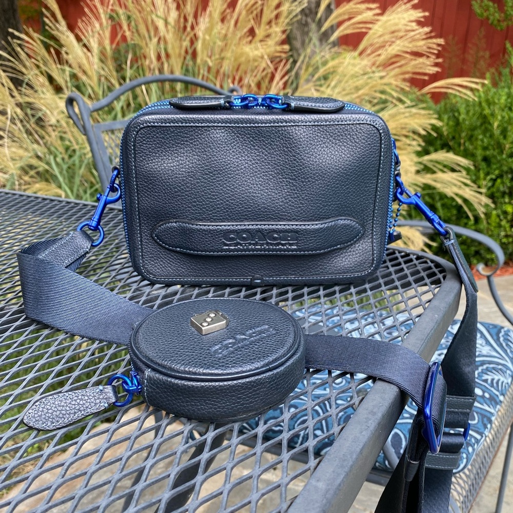 GUC Coach Charter Crossbody Bag (Navy/Metallic Hardware)